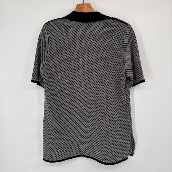 Exclusively Misook Womens Black pattern Open Cardigan jacket size large - Picture 13 of 14